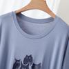 Korean Style Cat Print Slimming Plus Size Casual Home Dress for Women