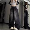 JYL Couples Jeans American Wasteland Style Vintage Straight Loose Casual Versatile Denim