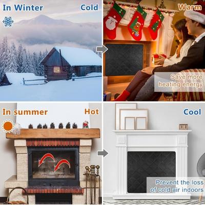 Magnetic Fireplaces Thermals Insulation Cover Heat Barrier For Indoor Use Dustproof Smokes Protecting Heavy Type