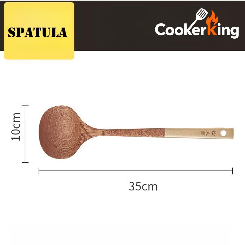 

COOKER KING 35CM Wok Spatula Ebony Non Stick Pan Mushroom Shaped Specialized Spatula Kitchenware Household Wear-resistant Slice