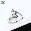 Trendy Birthstone Rings for Women New Design Dolphins Style Silver Plated 9 Colors Wedding Engagement Xmas Fashion Jewelry R788
