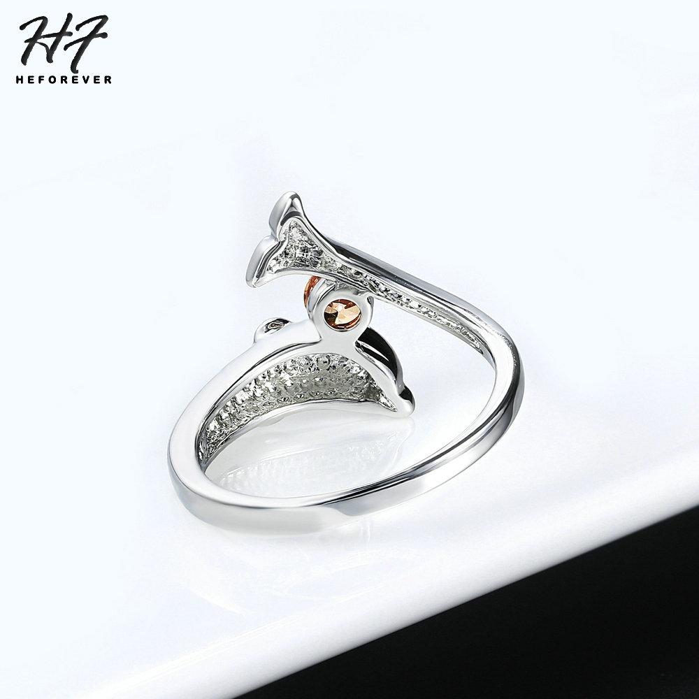 Trendy Birthstone Rings for Women New Design Dolphins Style Silver Plated 9 Colors Wedding Engagement Xmas Fashion Jewelry R788