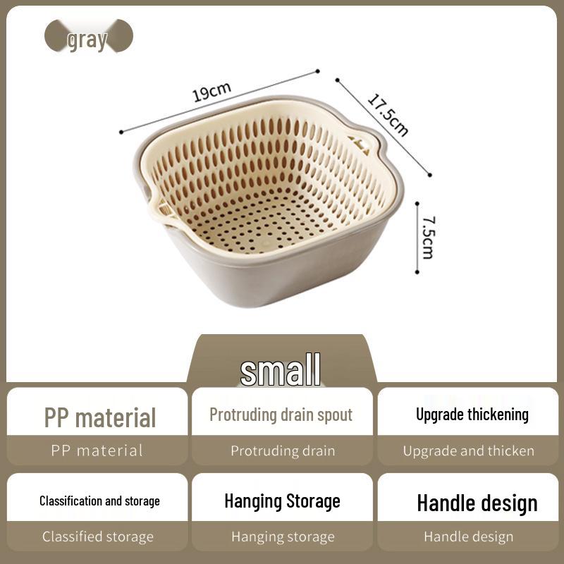 Dual-Layer Vegetable Washing and Drain Basket: Kitchen & Living Room Fruit and Vegetable Colander.