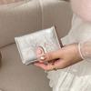 Portable Candy Color Puppy Wallet Small Pouch PVC Short Leather Purse Multiple Card Anti-splash Water Three Fold Card Bag Girls