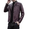 Autumn and Winter Men's Casual Jacket Men's Pu Leather Jacket Korean Style Slim Jacket Men's Leather Jacket Trendy