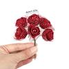 24pcs Foam Rose Head with Pearl 4cm Mini Artificial Flower For Wedding Bride Bouquet Decoration Home DIY Wreath Craft Party Gift
