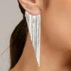 A Pair of Silvery Able Tassel Earrings, Sexy and Elegant Earrings, Perfect Accessories for Holiday Banquets