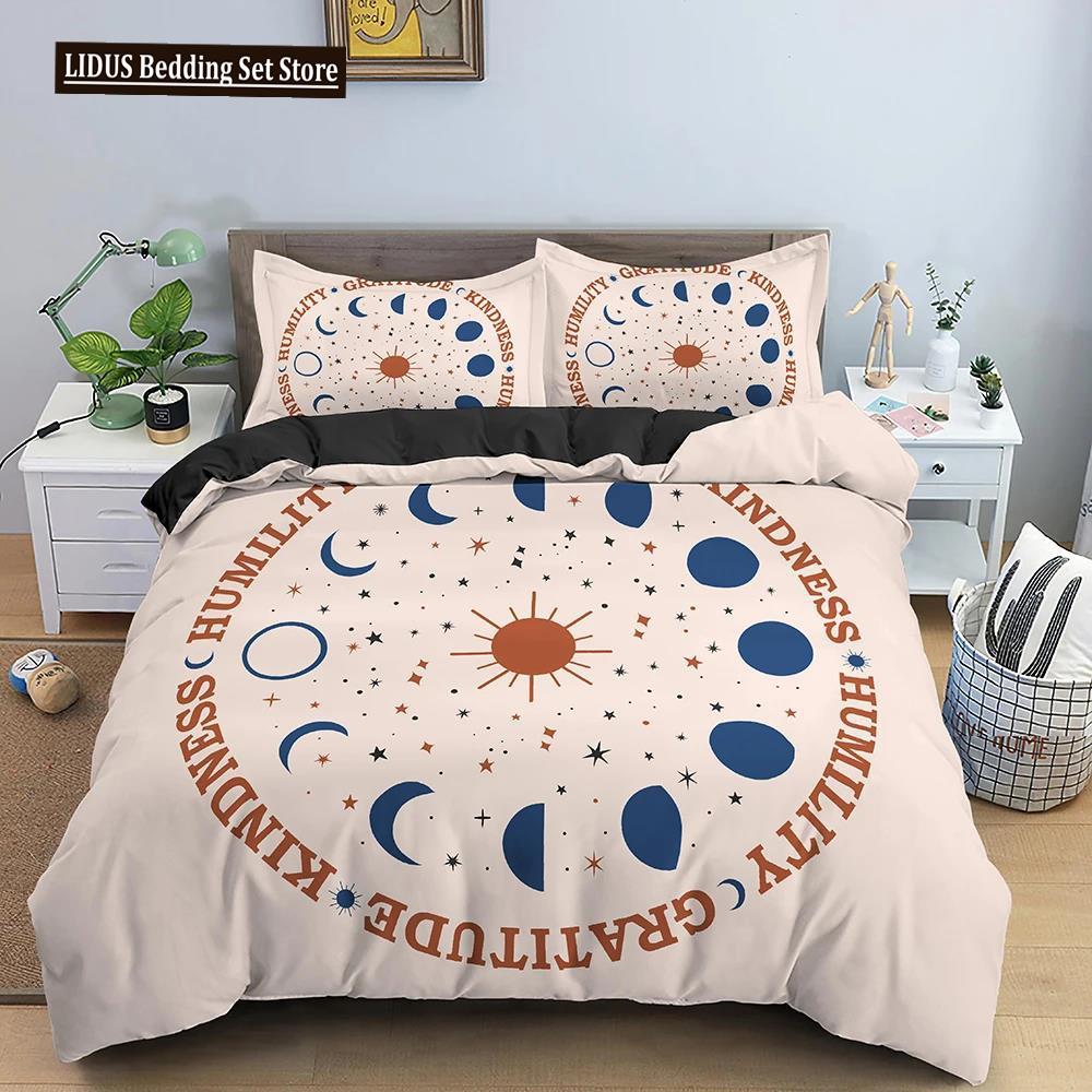 Sun And Moon Duvet Cover Set Exotic Mandala Divination Theme Queen King Size Quilt Cover 2/3Pcs Soft Polyester Comforter Cover