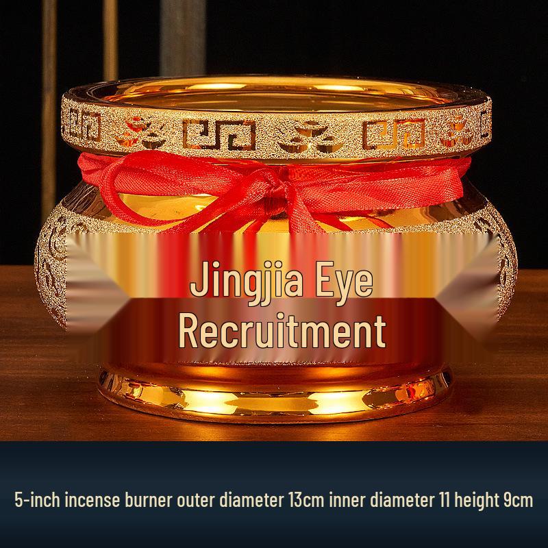 Buddhist Household Ceramic Offering Set: Incense Burner, Water Cup, Fruit Plate, Vase