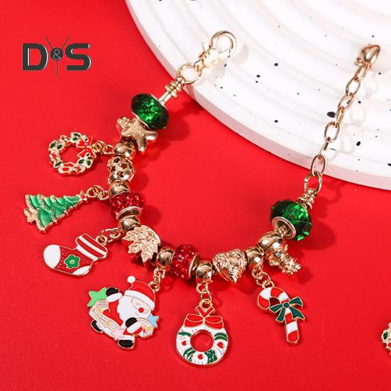 Weihnachts-Countdown-Kalender, Armband-Bastelset für Mädchen, DIY-Schmuckperlen-Charm-Set, 24 Tage, Weihnachts-Countdown-Geschenk für Kinder und Teenager