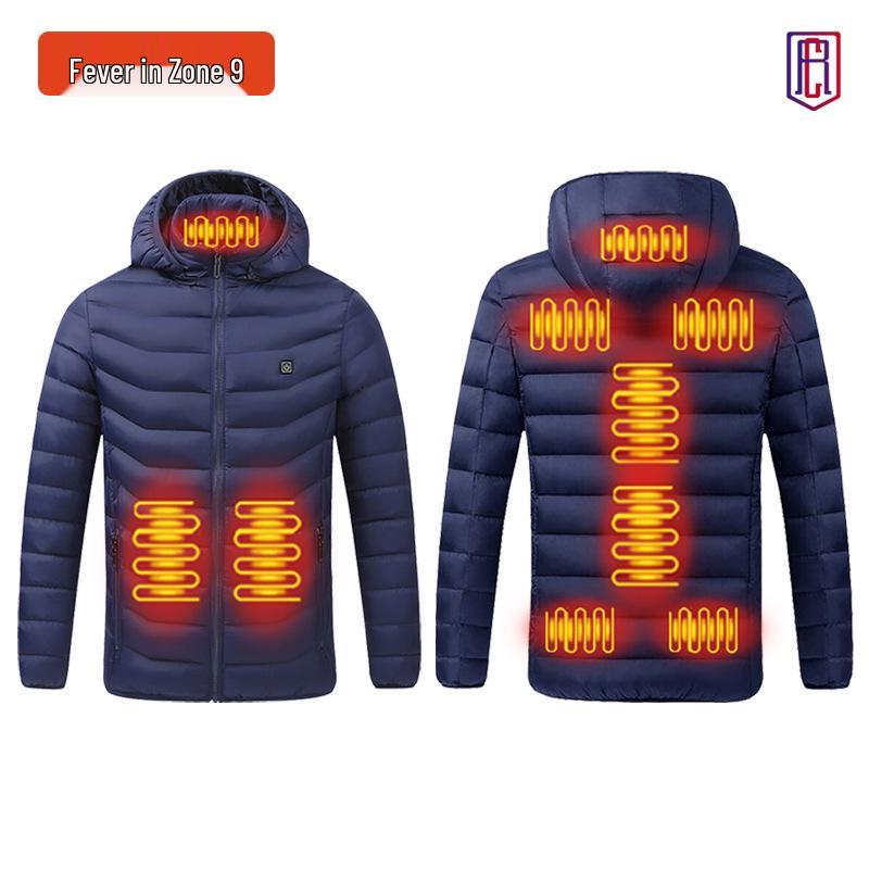 Smart Heated Winter Jacket - Hooded, Cotton, Electric Full-Body Warmth
