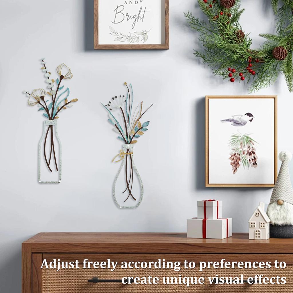 Nordyckie Liście Roślin Żelazne Wiszące Dekoracje Kwiatowa Ściana Wisiorek Ręcznie Robione Metalowe Kwiatowe Sztuki Wiszące na Ścianie Pokój Domowy Wystrój