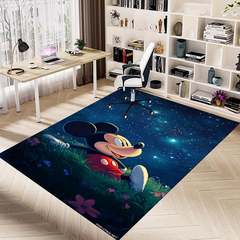 1 Stück Mickey Maus Nachthimmel Teppich Anti-Rutsch Polyester Fußmatte für Büro, Schlafzimmer