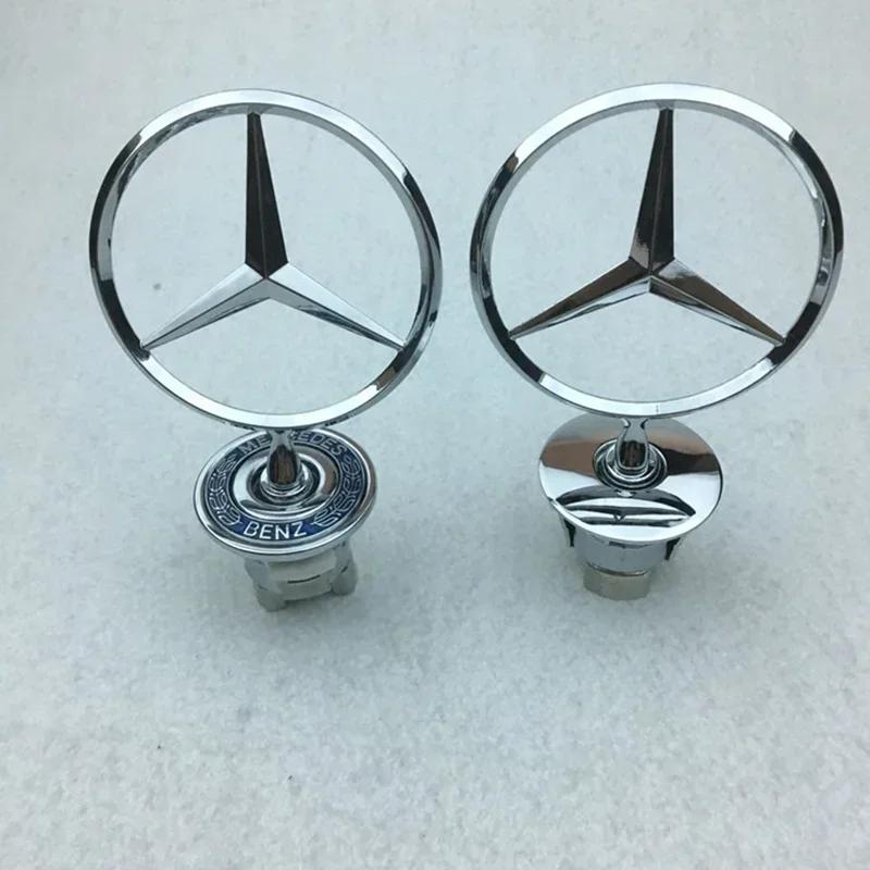 XFNVJ1 2025 Hot For Mercedes Benz Car Star Hood Badge Front Chrome Logo Hood Marking Mercedes Benz C E S-Class W204 W205 W212 W213 W211