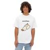 Oversized Cotton "Mondays." Goose Relaxing Tired Unisex Relatable Quote T-Shirt | Cute Sarcastic Cartoon Chibi Duck Urban Tiktok Shirt