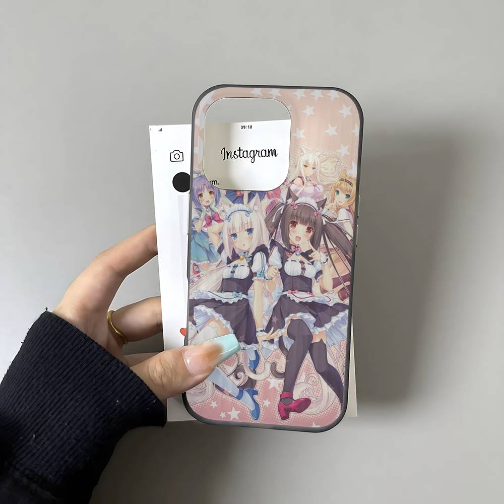 Chocola Nekopara For IPhone 16 15 14 13 12 11 17 Pro Max Plus Wave Corrugated Phone Case Anti Drop Cover