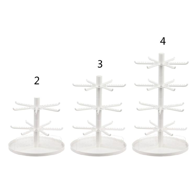Standing Earring Necklace Holder 2/3/4-Tiers Hanging Jewelry Organizers Display Stand Jewelry Storage Display Tower Rack