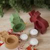 Plaster Candle Holder Silicone Mold Christmas Themed Candlestick Mold Gypsum Candle Stand Jewelry Crafting Mould