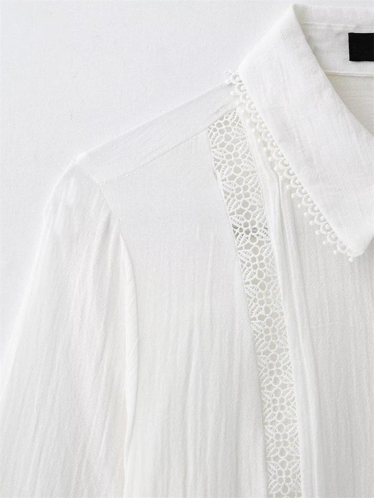 TAOP&ZA Women's Spring/Summer Casual Loose Lapel Shirt