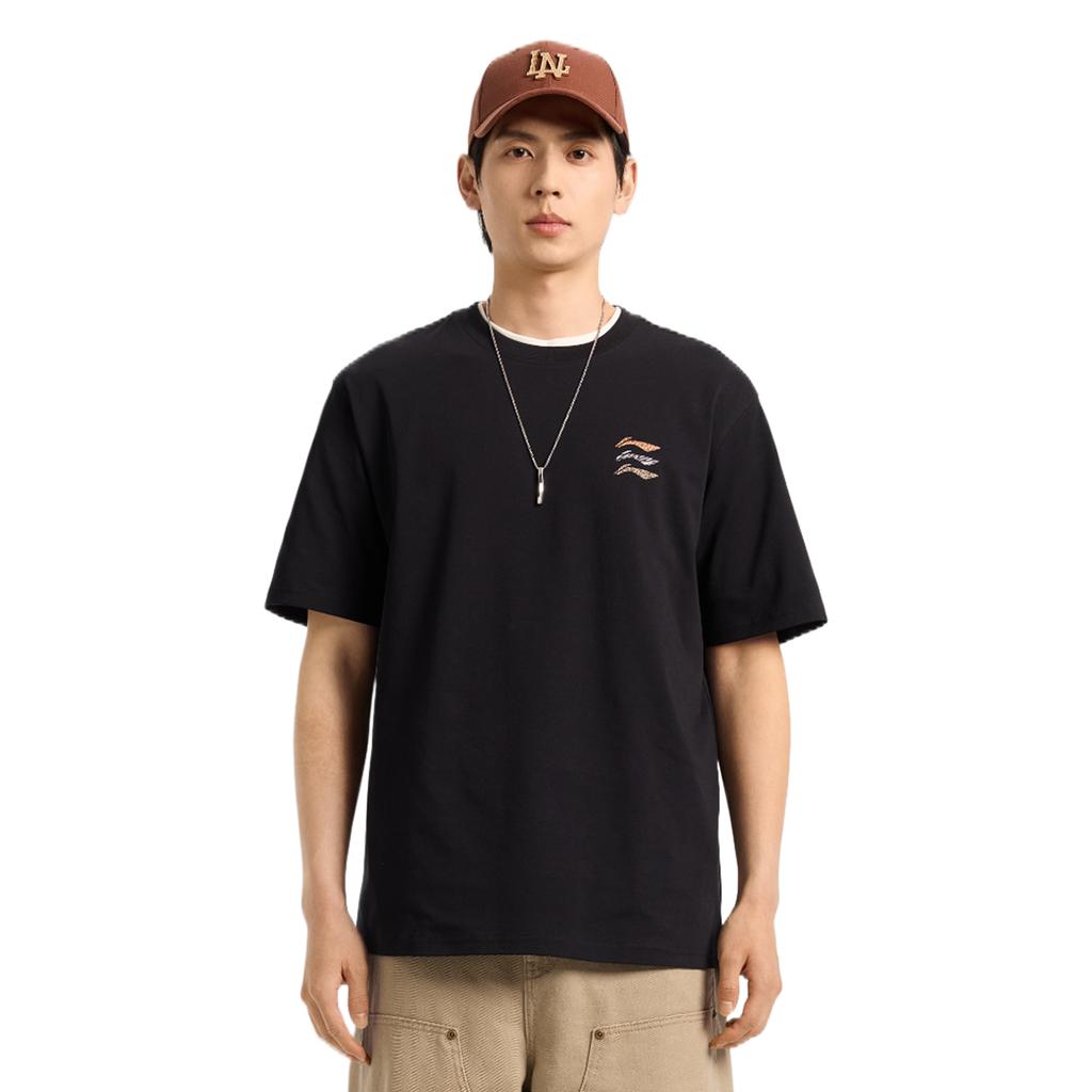 Li Ning Sports Lifestyle Series Summer T-Shirt Simple Loose Comfortable Pullover Round Neck Versatile Casual Short Sleeve T-Shirt Men tops ATSW355-3