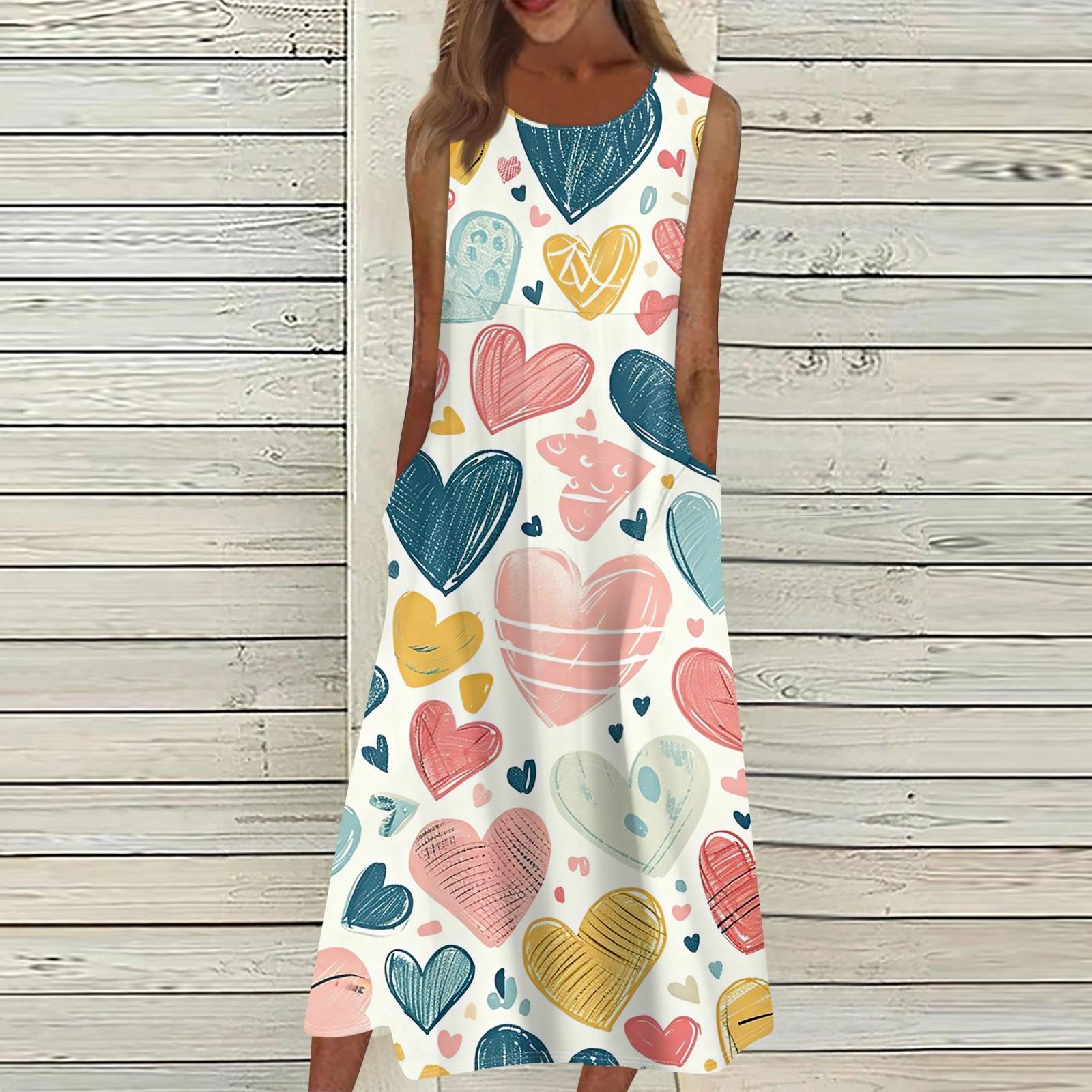 

Жен. Повседневные платья с принтом Круглый вырез Классический Классический На открытом воздухе Повседневные Без рукавов Свободные платья XL белый