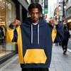 Men's Colorblock Hoodie with Pocket Casual Athletic Pullover