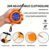 Portable Clothesline with 20 Clips & 10 Buckles, Heavy Duty Retractable Laundry Rope, Anti-slip Clothes Drying Line for Bathroom Indoor Outdoor