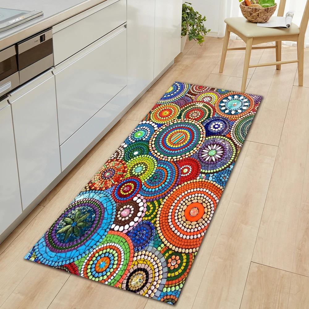 Bohemian Retro Mandala Pattern Home Kitchen Floor Mat Door Front Decoration Floor Mat