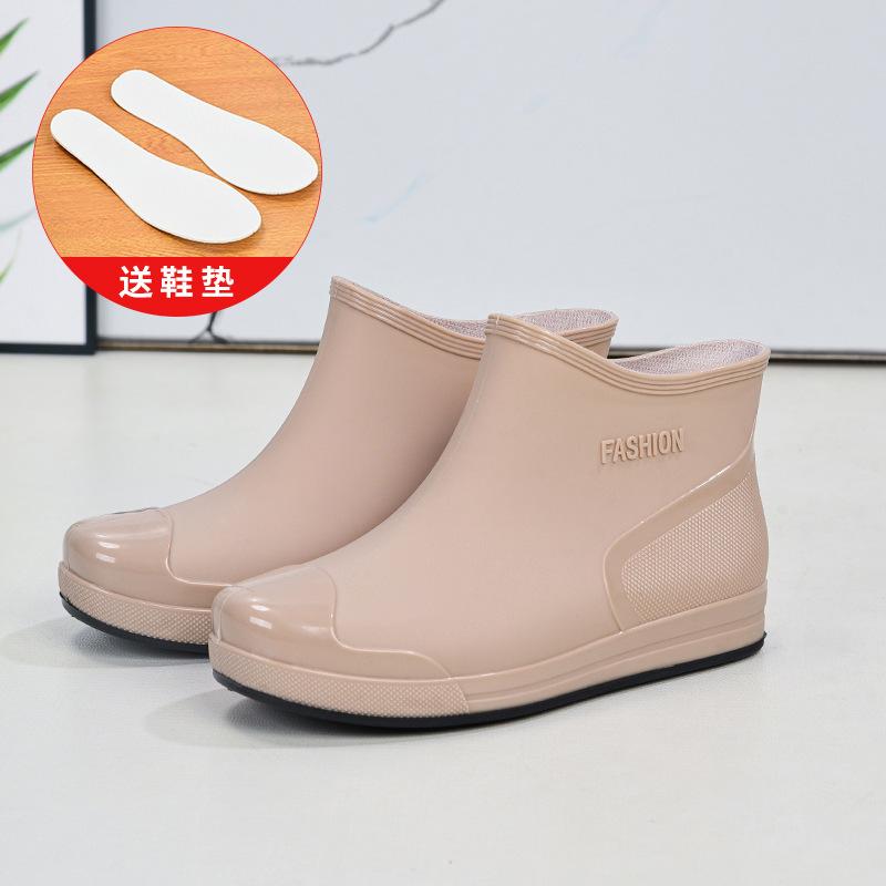 Hot-selling rain shoes women's short tube outer wear water shoes warm non-slip rain boots waterproof boots rubber shoes overshoes