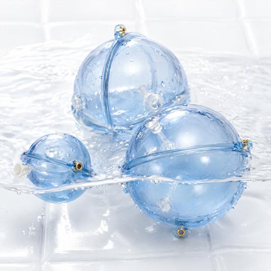 Galleggiante da Pesca Riempibile d'Acqua 25/32/40/47MM, Galleggiante Regolabile Trasparente per Amo da Mosca, Galleggiante Sfera d'Acqua per Pesca alla Carpa
