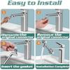 Prelungitor Rotativ 1440° pentru Robinet Aerator Robinet Atașament Robinet Zoomabil cu Filet Feminin/Masculin Braț Robotic Aerator Chiuvetă