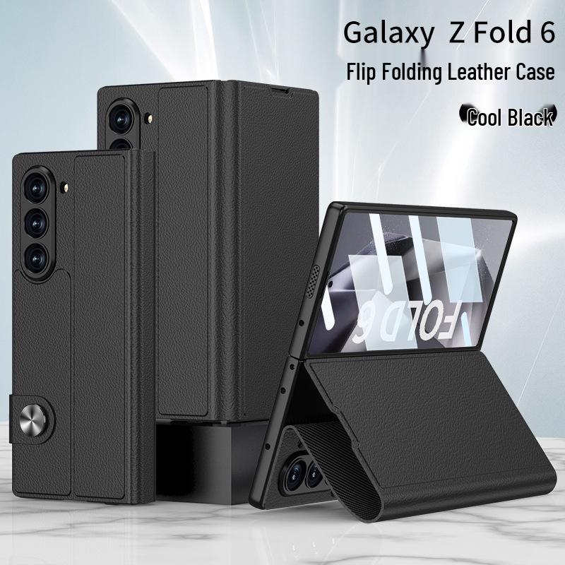 Samsung Z Fold6 Leather Flip Case: Cross-border Creative Business Shell-Screen Integrated Design