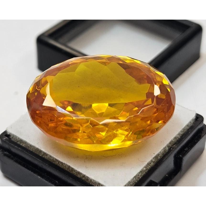 Certified Yellow Color Zircon Cambodia Oval Cut 80+ Ct Fabulous Loose Gemstone