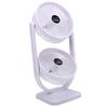 Dual Head Desk Fan USB Rechargeable 3 Speed Portable Electric Floor Fan for Home Office Dorm Travel White