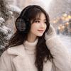 Plush Winter Warm Earmuffs Solid Color Winter Thicken Earflap Fleece Foldable Ear Cover  Women