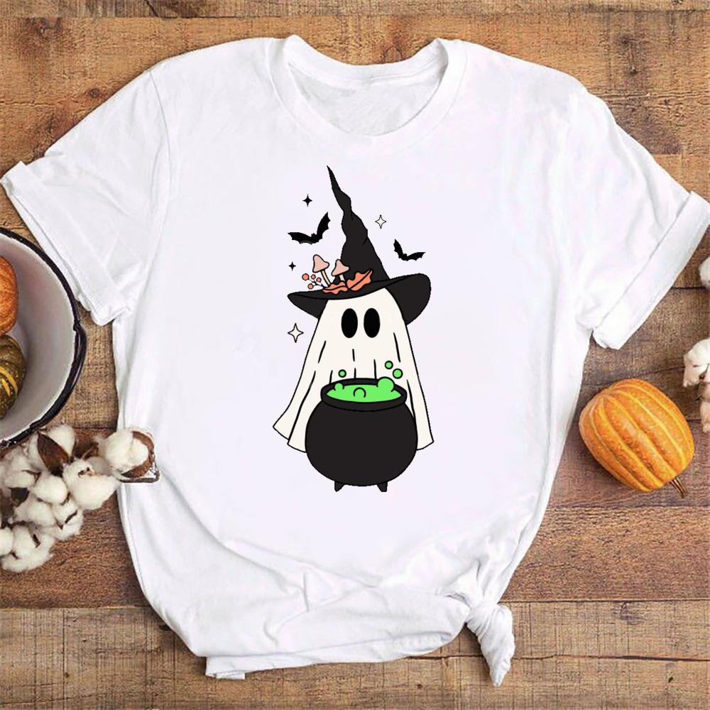 Halloween Unisexs Shirt Cute Halloween Ghost Shirt Halloween Party ShirtUnisex Summer Round Neck Tee Shirt Femme TShirts