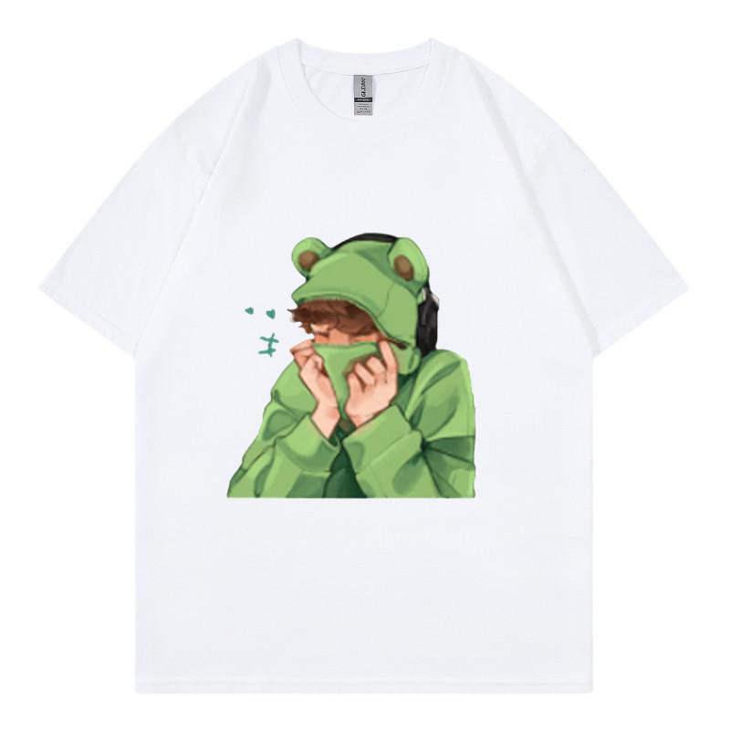 Spring and Summer Unisexs and Unisexs Casual Loose Fitting Tshirt Short Sleeved Cartoon Cute Pet Printed Unisexs Tshirt