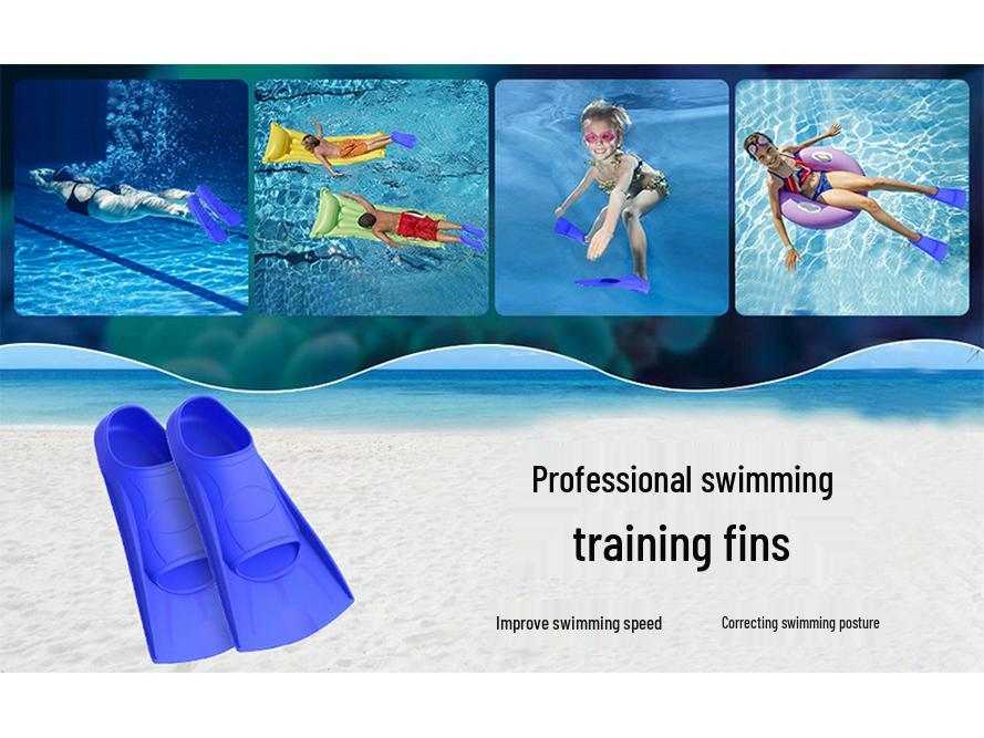 Unisex Silicone Swimming Fins for Freestyle & Breaststroke - Lightweight Short Diving Fins for Adults & Children