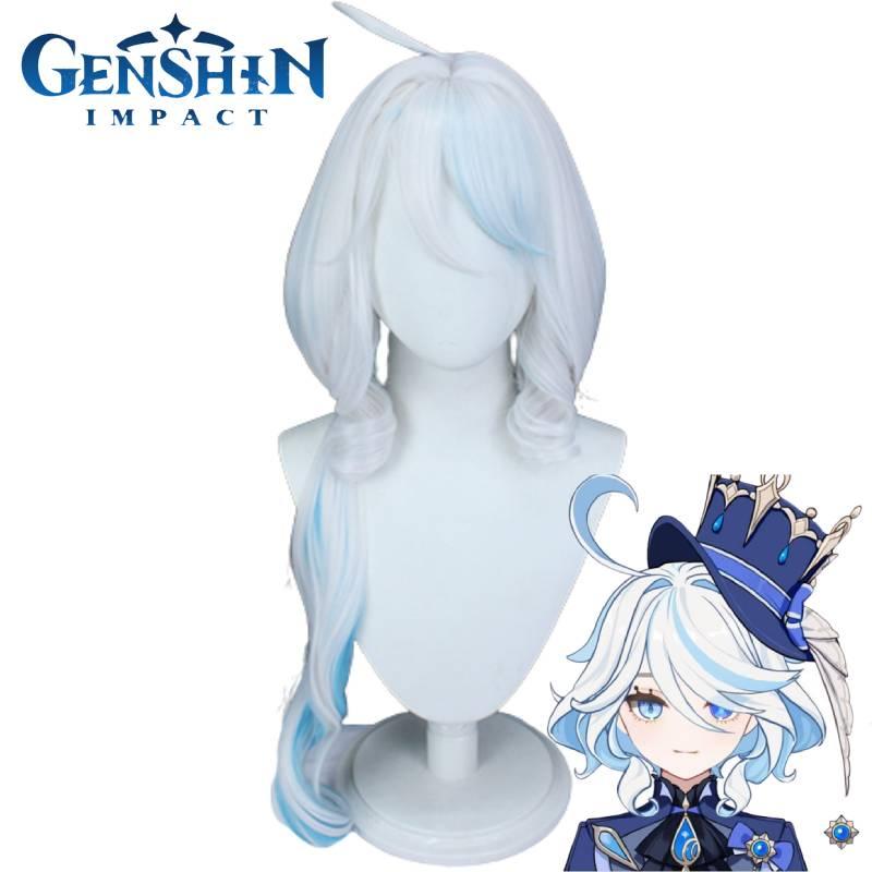 Genshin Impact Focalors Cosplay Wig High-quality Heat Resistant Hair Fiber