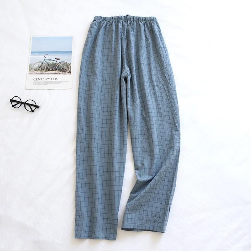 Langsha Men's Cotton Plaid Lounge Pants
