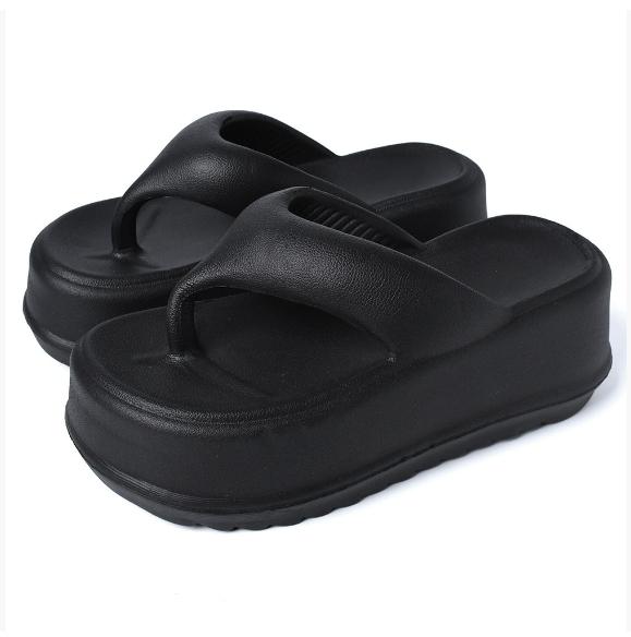 Fashion Pantoufles d'été pour femmes, tongs en caoutchouc, plate-forme, sandales de plage, mode basse, sabot hawaïen massag, 2024