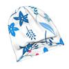2D Flat Printing Blue-Ish Blue Cool Pattern Collection Leaves And Flowers Modern Adult Beanie Designed To with Laid-Back Street Style Or Elevate Easy