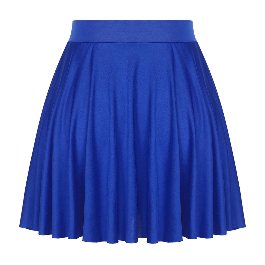 Falda de Color Sólido con Volantes para Mujer: Falda Acampanada Casual con Cintura Elástica para Ropa de Estar en Casa Ropa Deportiva
