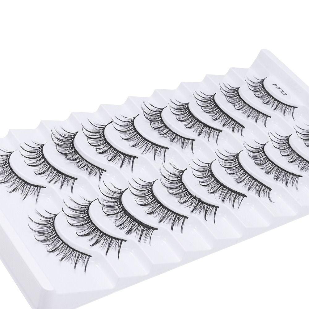 10 Pairs Natrual Long False Eyelashes Full Strip Fake Eyelash 3D Faux Mink Lash Eye Lash Extension