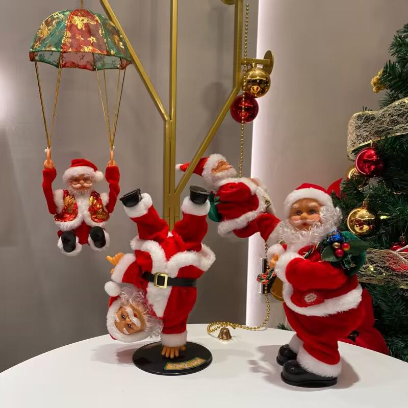 Electric Santa Claus Climbing Ladder with Beads - Christmas Ornament and Gift