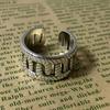 Hong Kong Style Personalized Distressed Braided Wide Chain Open Ring