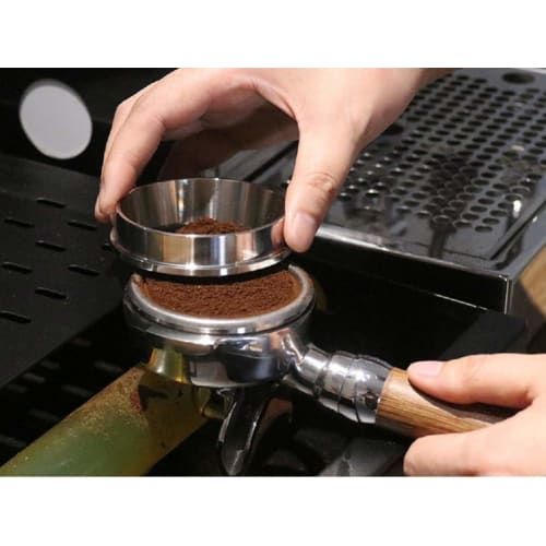 Coffee Dosing Ring, Espresso Dosing Coffee Funnel, Replacement Coffee Dosing Ring, Stainless Steel Espresso Machine Accessory (Silver-53mm)