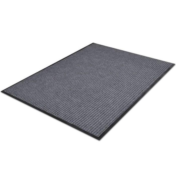Tapis d'entrée - vidaXL - 90 x 150 cm - PVC Antidérapant - Gris - Rectangulaire