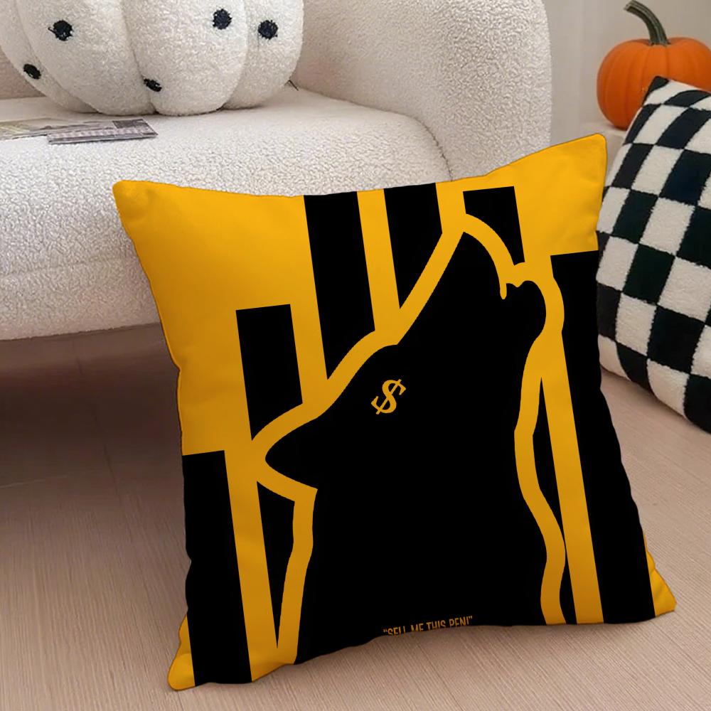 The Wolf Of Wall Street Pillow Case Anti-dustmite Pillowcase Invisible zipper silky short plush Sofa cushion cover 12x12Inch