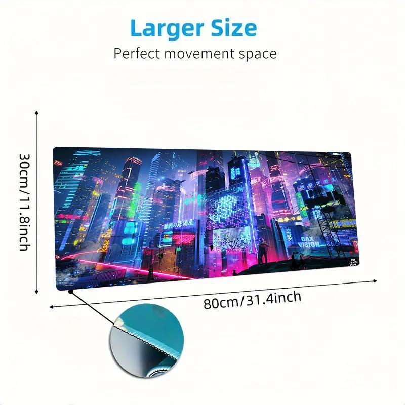 Cyberpunk Color Mouse Pad Large Gaming Table Cushion Non-slip Laptop Tablet Big Mousepad XXL Mat Mini PC Playmat With Lock Edge